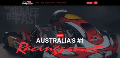 Screenshot of the DR Racing Kart Australia website