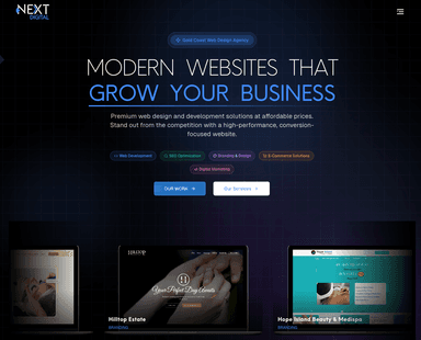 Screenshot of the Next Digital Development website